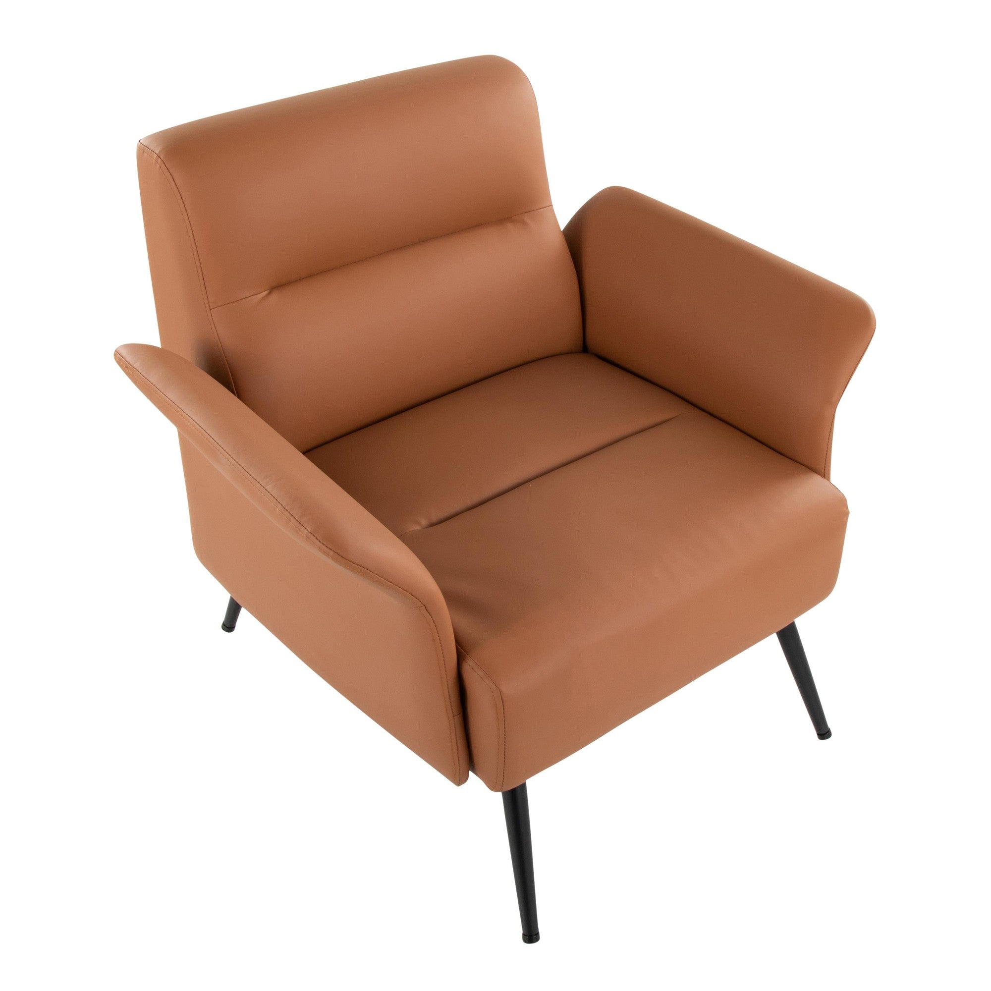 Petal Accent Chair - Black Metal, Camel PU