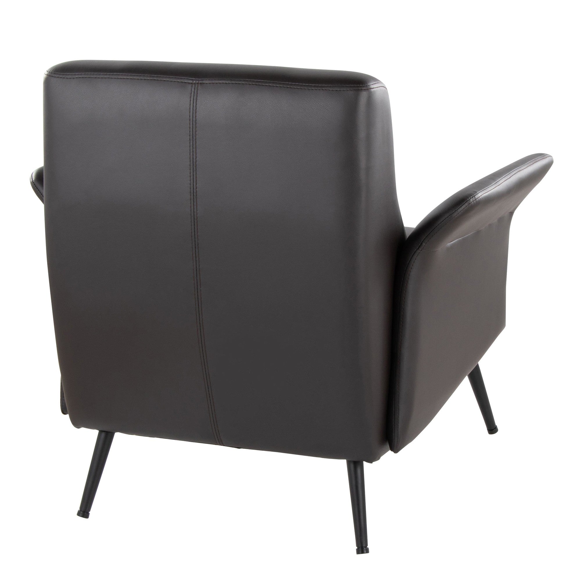 Petal Accent Chair - Black Metal, Espresso PU