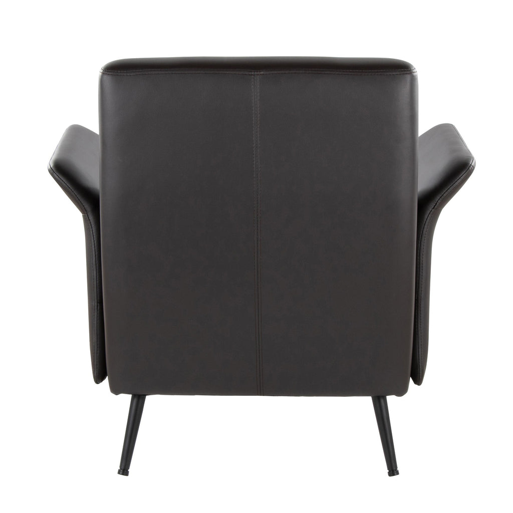 Petal Accent Chair - Black Metal, Espresso PU