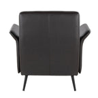 Petal Accent Chair - Black Metal, Espresso PU