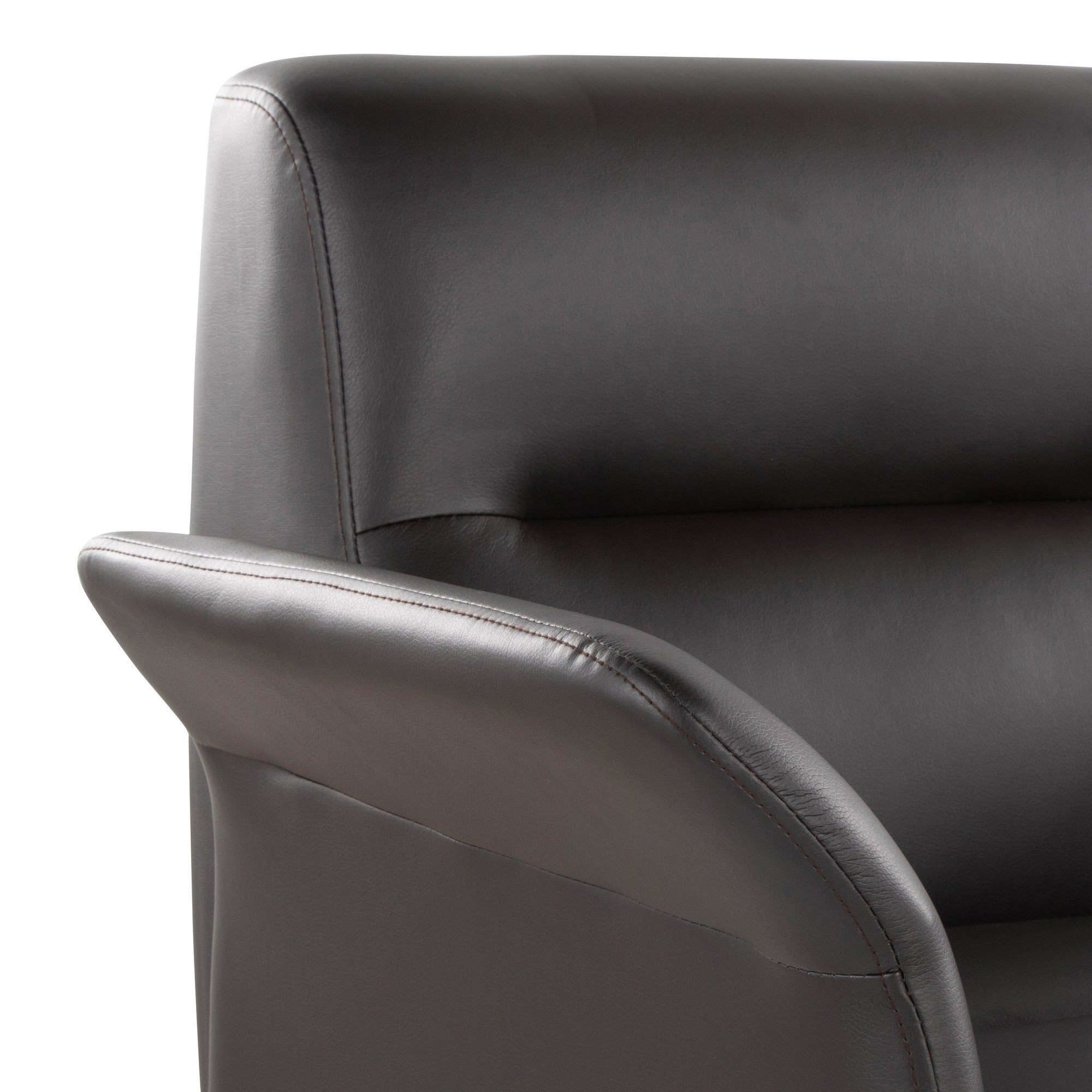 Petal Accent Chair - Black Metal, Espresso PU
