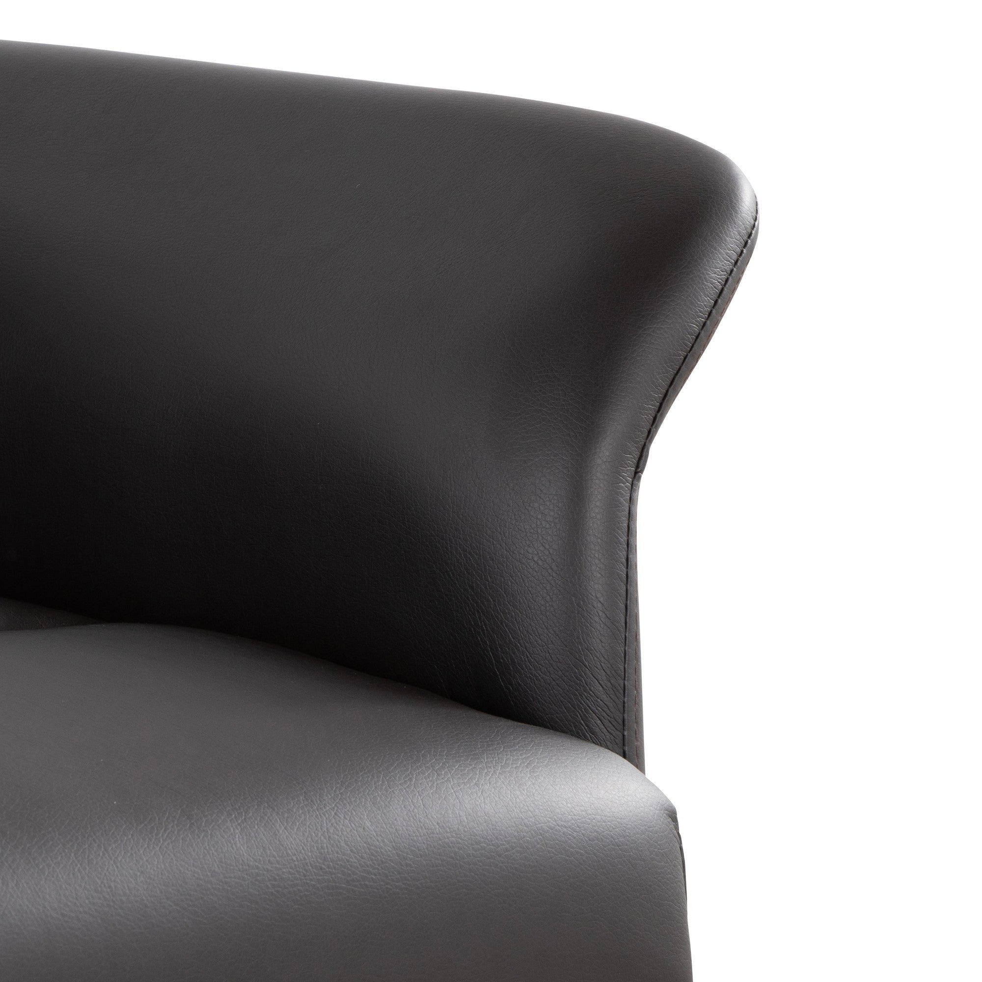 Petal Accent Chair - Black Metal, Espresso PU