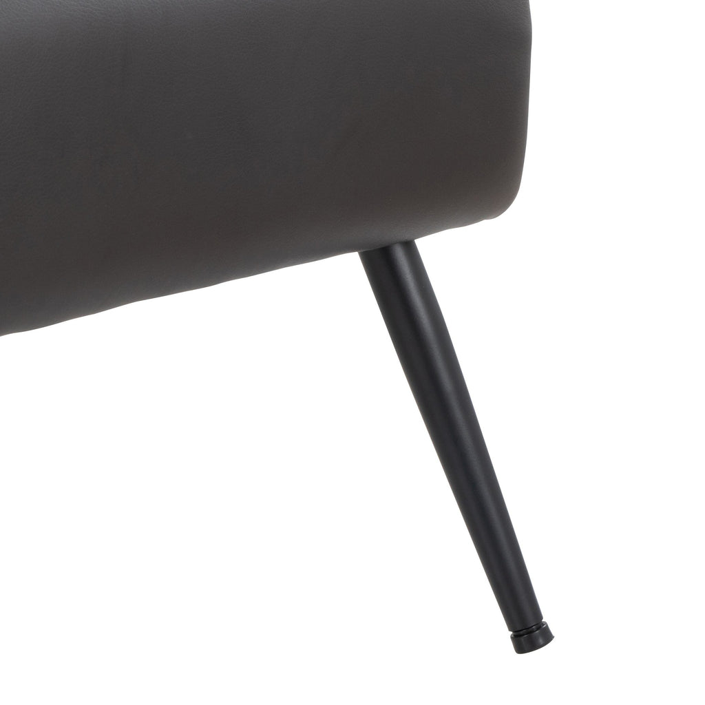 Petal Accent Chair - Black Metal, Espresso PU