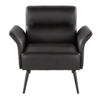 Petal Accent Chair - Black Metal, Espresso PU