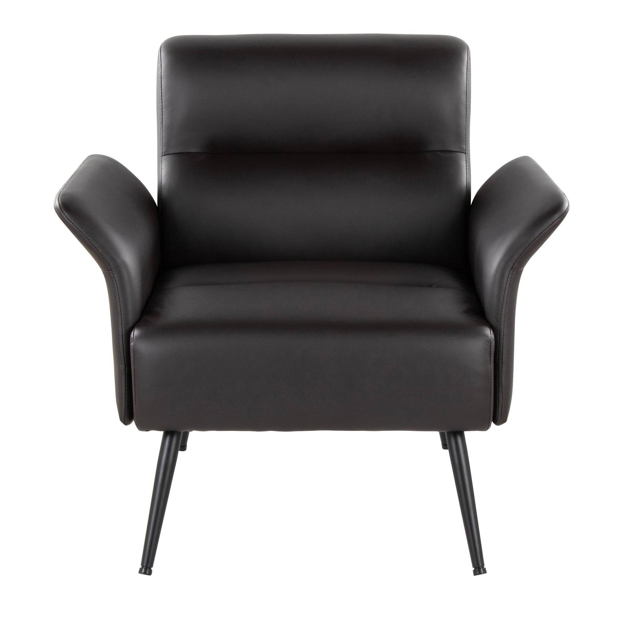 Petal Accent Chair - Black Metal, Espresso PU