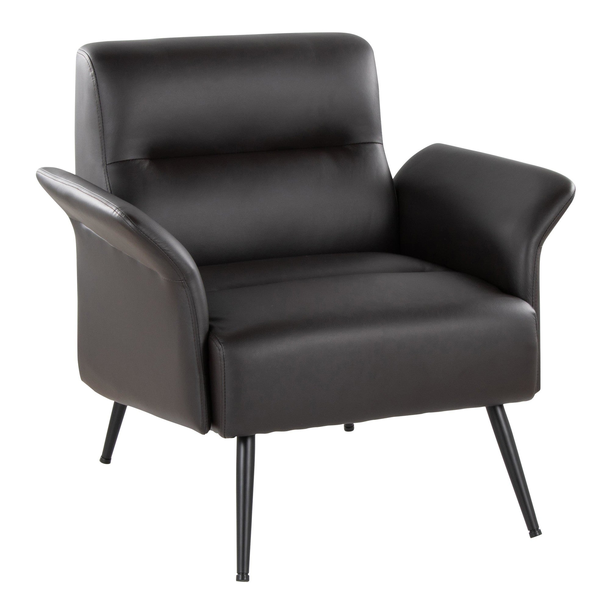 Petal Accent Chair - Black Metal, Espresso PU