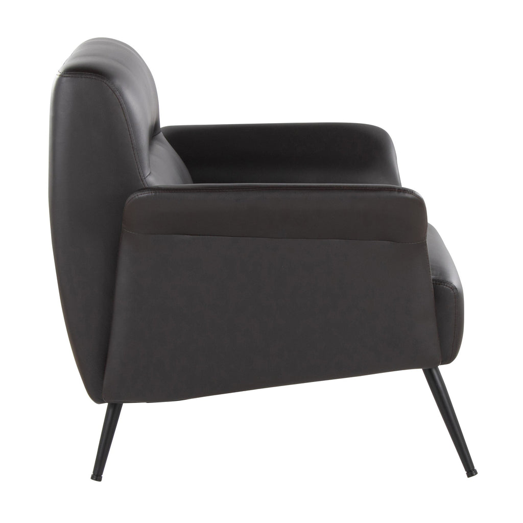 Petal Accent Chair - Black Metal, Espresso PU