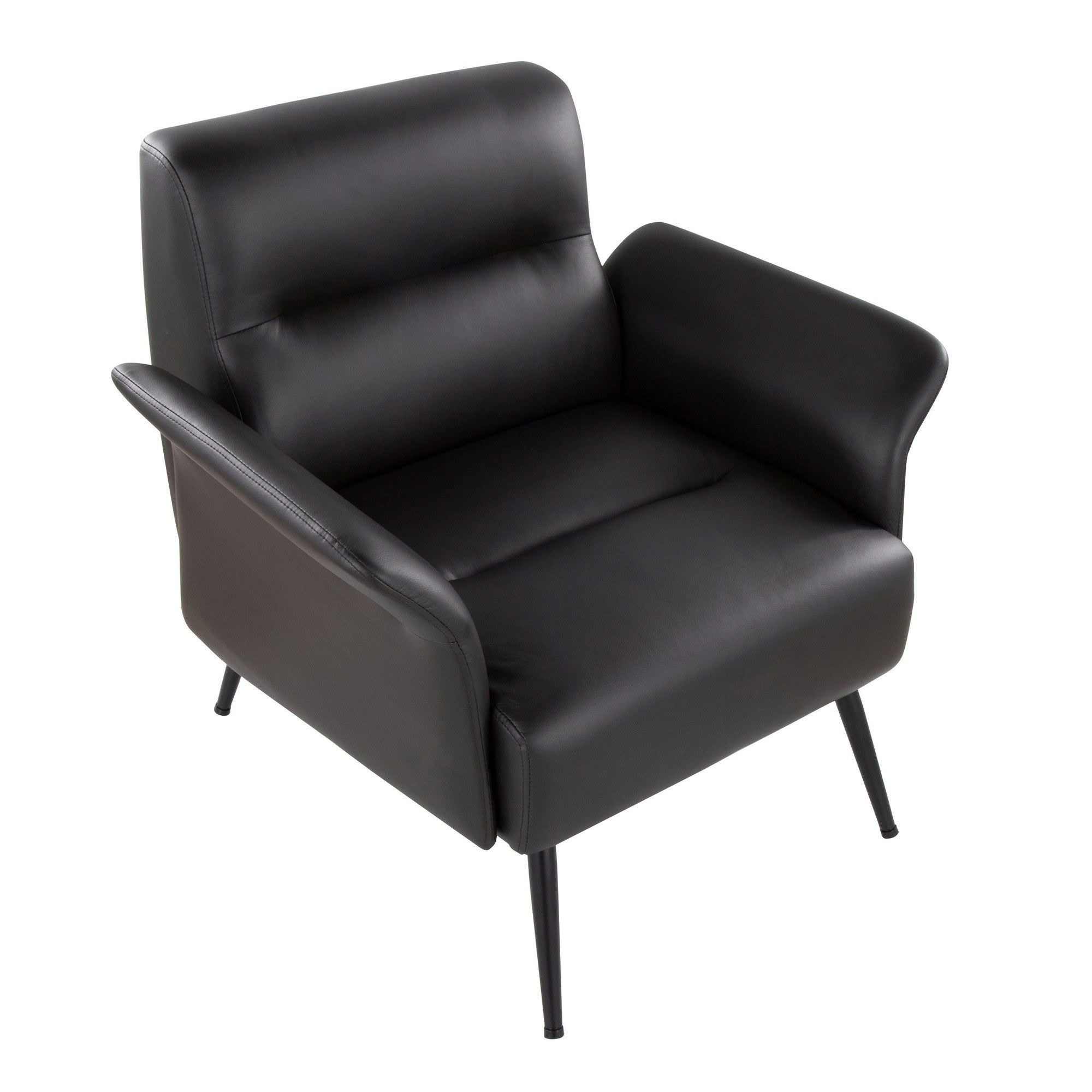 Petal Accent Chair - Black Metal, Espresso PU