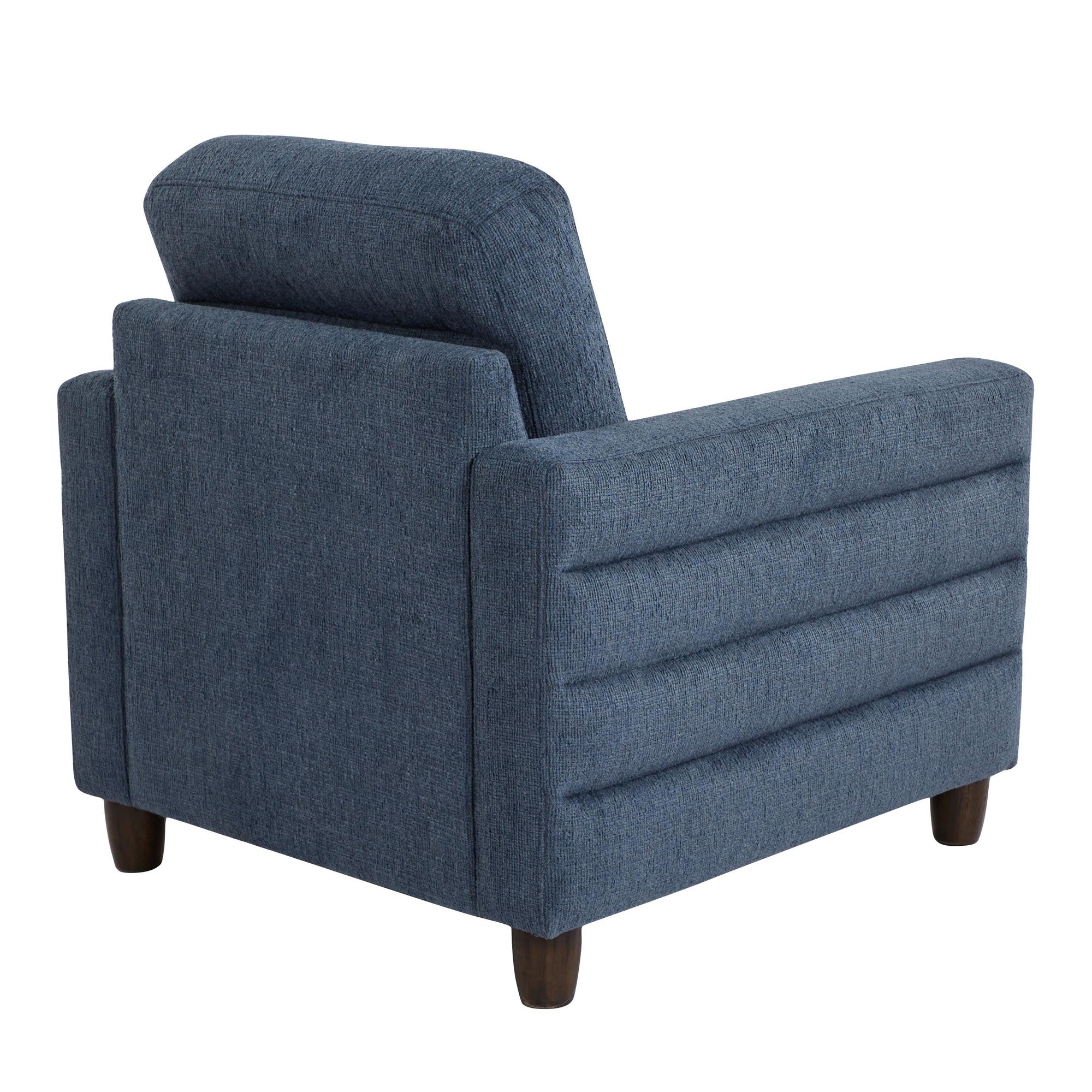 Willow Upholstered Armchair - Espresso Wood, Blue Fabric