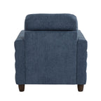 Willow Upholstered Armchair - Espresso Wood, Blue Fabric