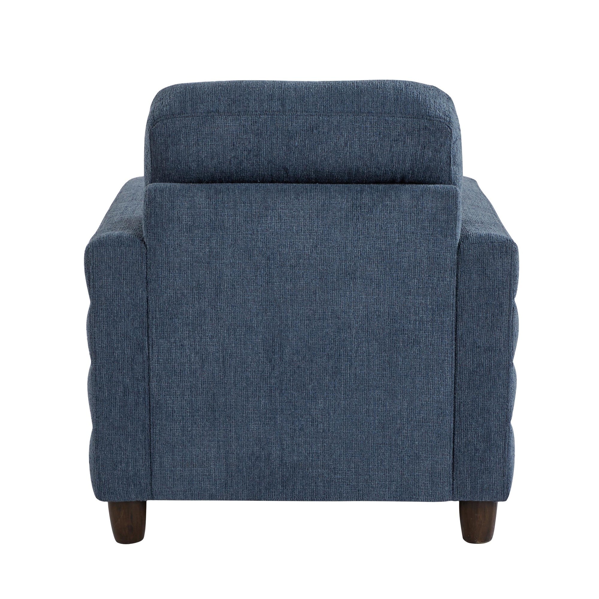 Willow Upholstered Armchair - Espresso Wood, Blue Fabric