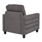 Willow Upholstered 35" Armchair - Espresso Wood, Charcoal Fabric