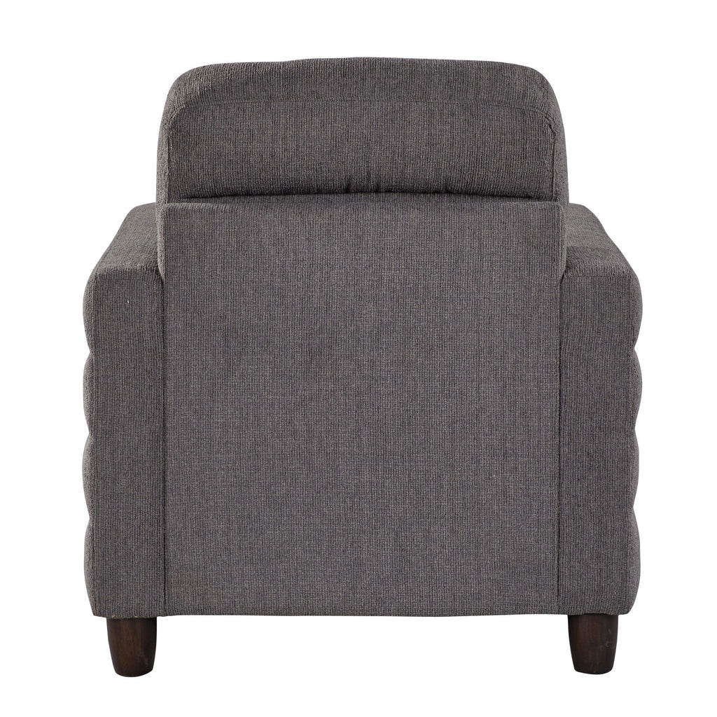 Willow Upholstered 35" Armchair - Espresso Wood, Charcoal Fabric
