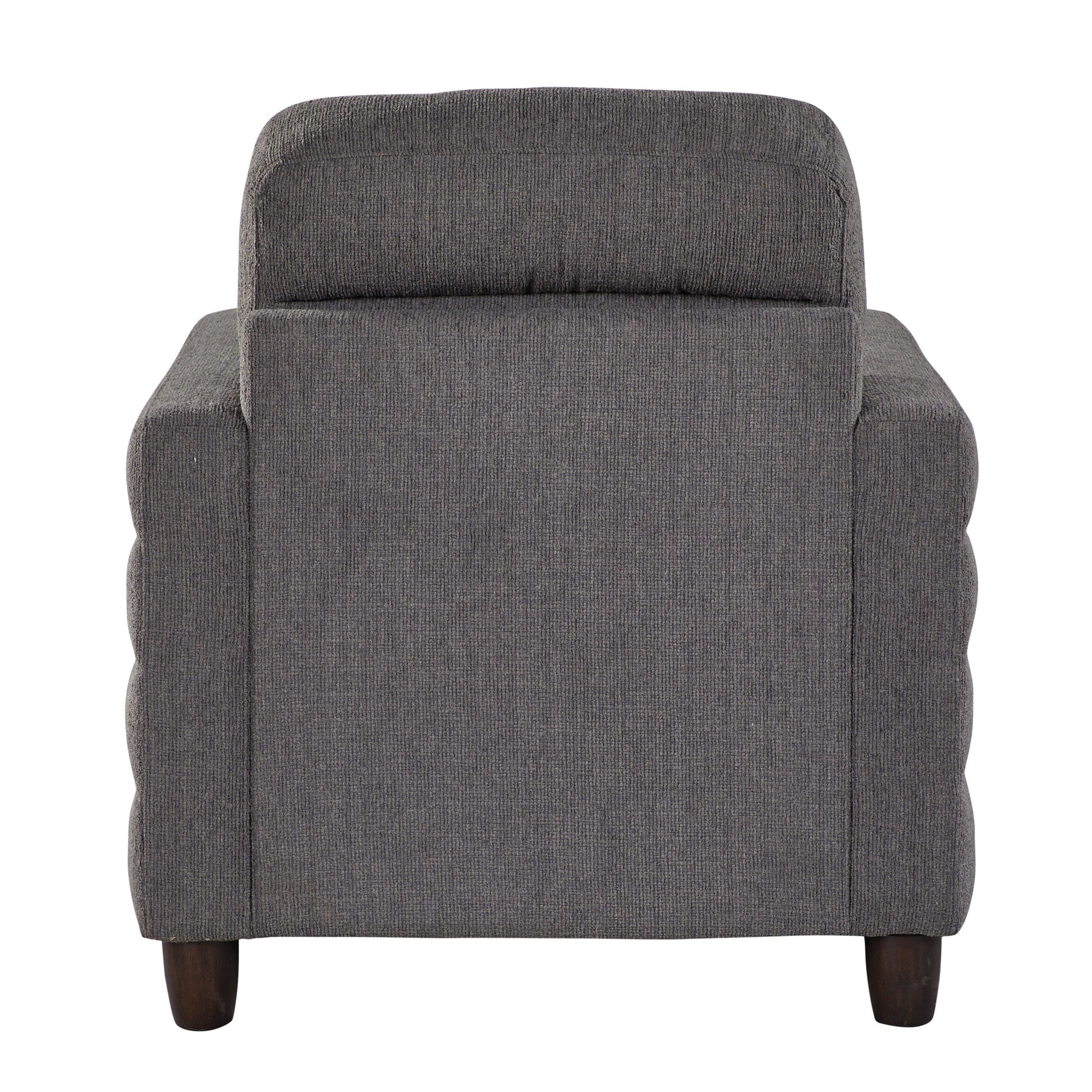 Willow Upholstered 35" Armchair - Espresso Wood, Charcoal Fabric