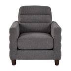 Willow Upholstered 35" Armchair - Espresso Wood, Charcoal Fabric
