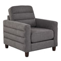 Willow Upholstered 35" Armchair - Espresso Wood, Charcoal Fabric