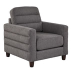Willow Upholstered 35" Armchair - Espresso Wood, Charcoal Fabric