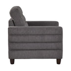 Willow Upholstered 35" Armchair - Espresso Wood, Charcoal Fabric