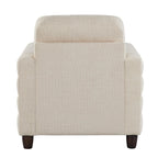 Willow Upholstered 35" Armchair - Espresso Wood, Sand Fabric