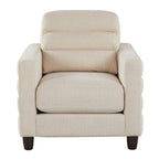 Willow Upholstered 35" Armchair - Espresso Wood, Sand Fabric