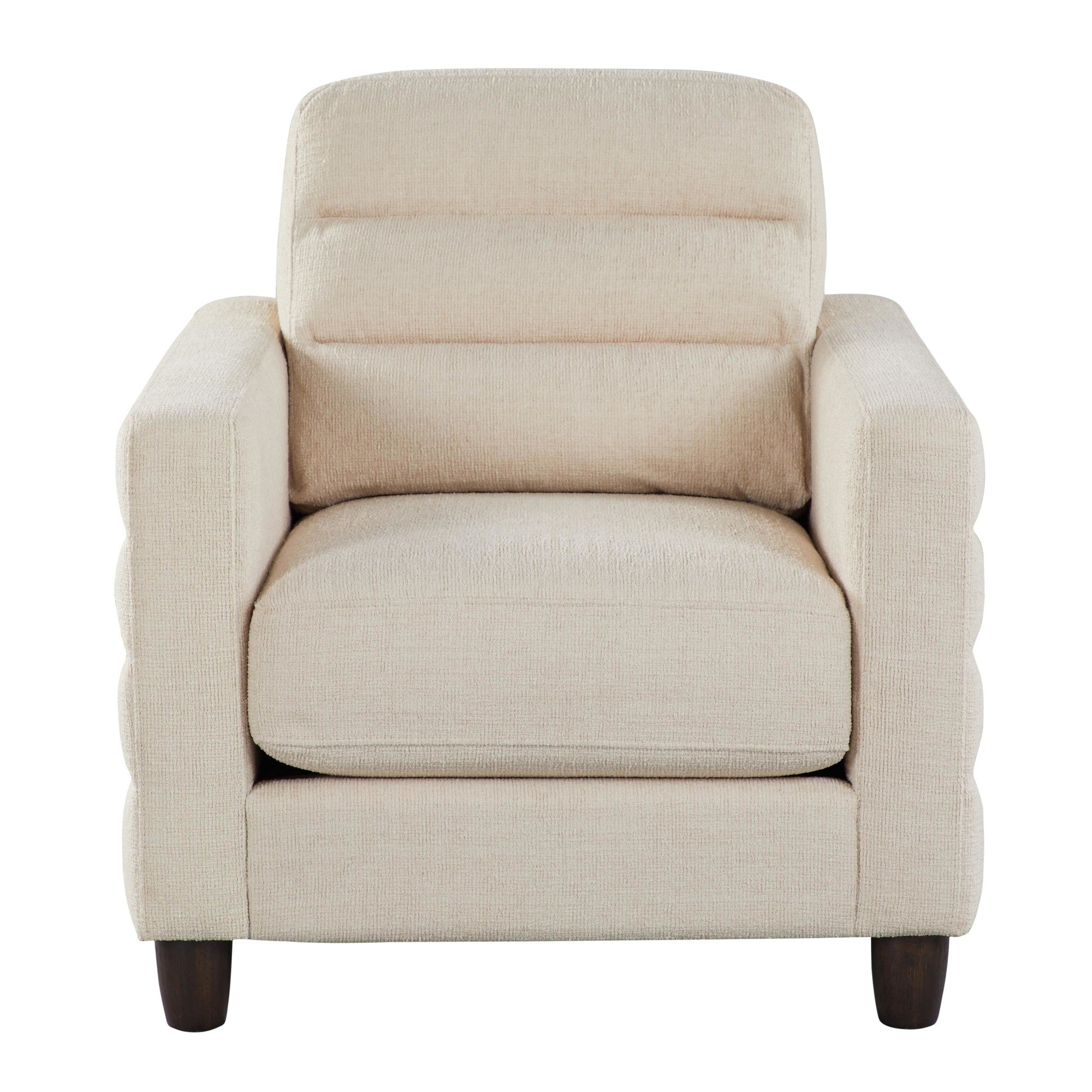 Willow Upholstered 35" Armchair - Espresso Wood, Sand Fabric