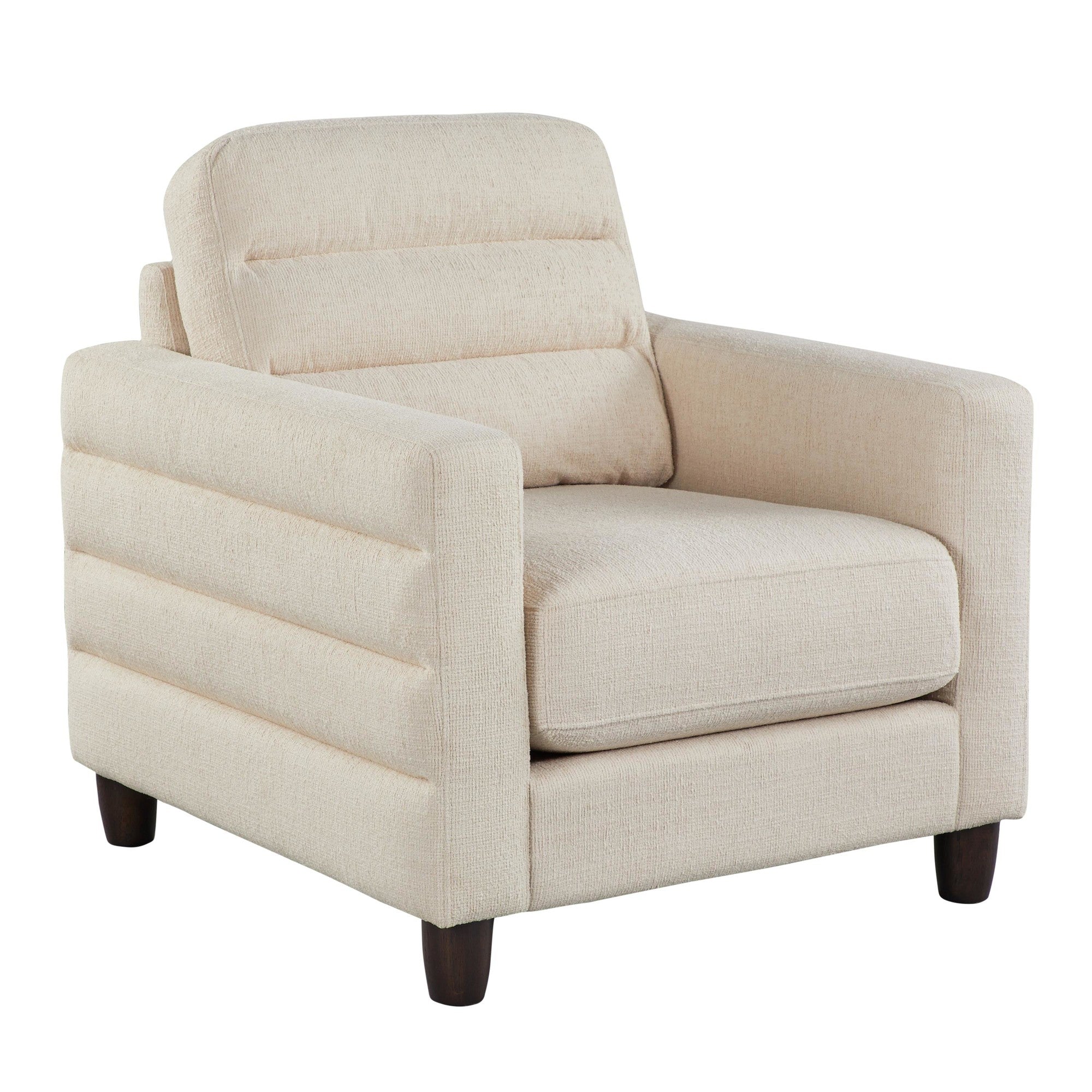 Willow Upholstered 35" Armchair - Espresso Wood, Sand Fabric