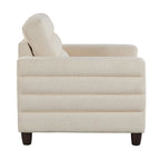 Willow Upholstered 35" Armchair - Espresso Wood, Sand Fabric