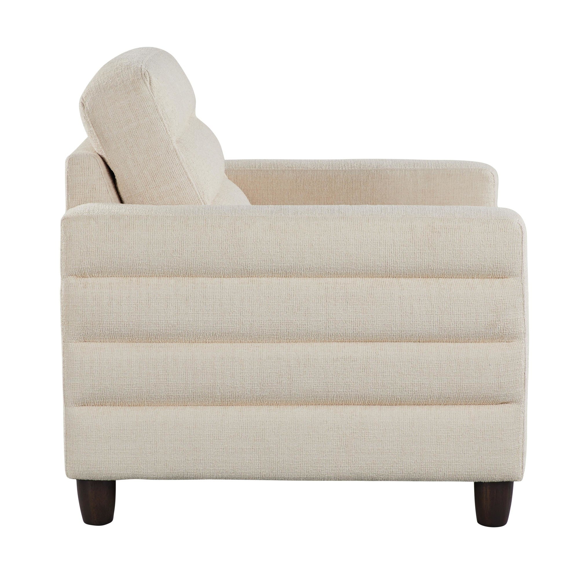 Willow Upholstered 35" Armchair - Espresso Wood, Sand Fabric