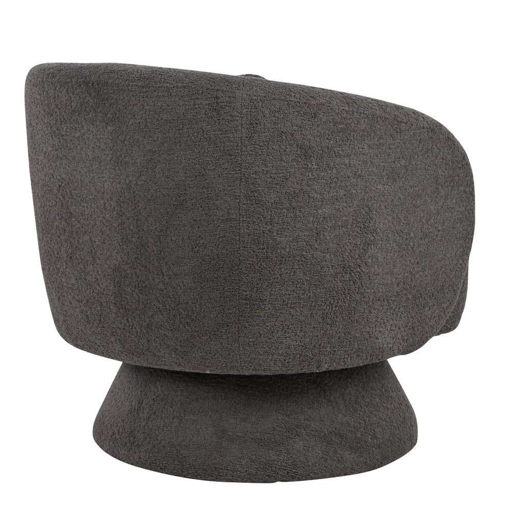 Zara Upholstered Swivel Accent Chair With Pillow - Steel Grey Fabric