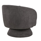 Zara Upholstered Swivel Accent Chair With Pillow - Steel Grey Fabric