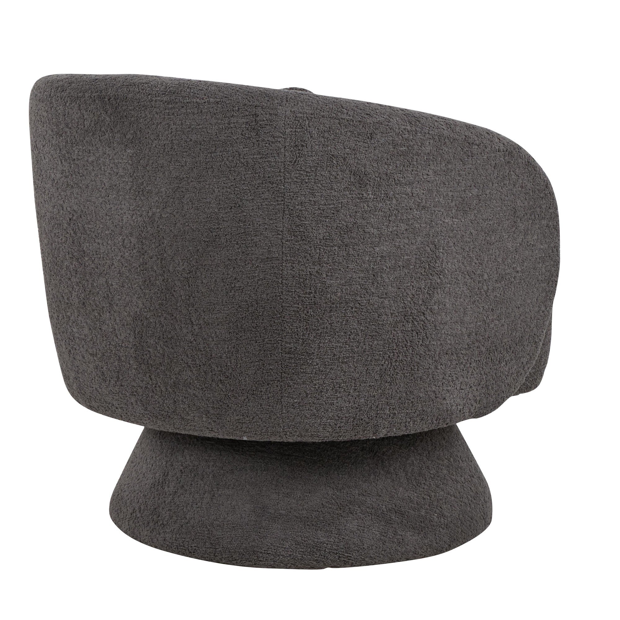 Zara Upholstered Swivel Accent Chair With Pillow - Steel Grey Fabric