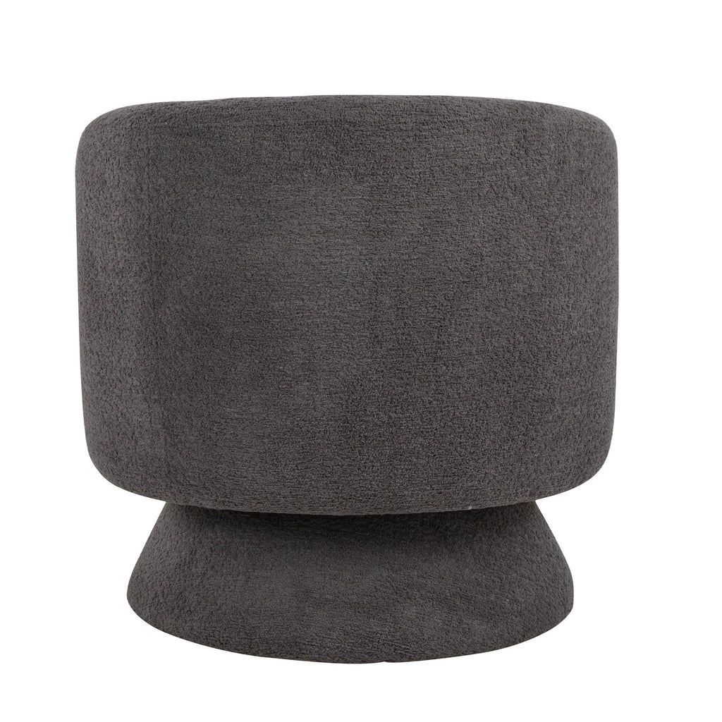 Zara Upholstered Swivel Accent Chair With Pillow - Steel Grey Fabric