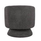 Zara Upholstered Swivel Accent Chair With Pillow - Steel Grey Fabric