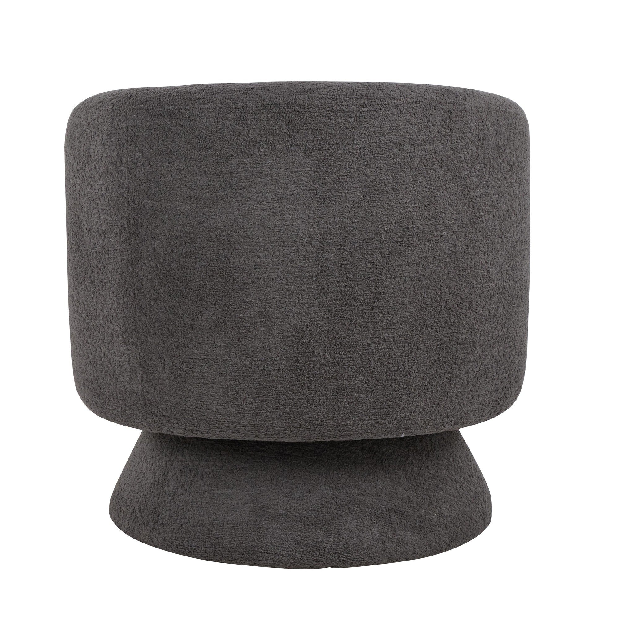 Zara Upholstered Swivel Accent Chair With Pillow - Steel Grey Fabric