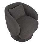 Zara Upholstered Swivel Accent Chair With Pillow - Steel Grey Fabric