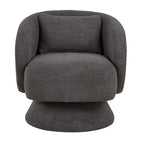 Zara Upholstered Swivel Accent Chair With Pillow - Steel Grey Fabric