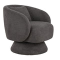 Zara Upholstered Swivel Accent Chair With Pillow - Steel Grey Fabric