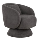 Zara Upholstered Swivel Accent Chair With Pillow - Steel Grey Fabric