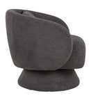 Zara Upholstered Swivel Accent Chair With Pillow - Steel Grey Fabric