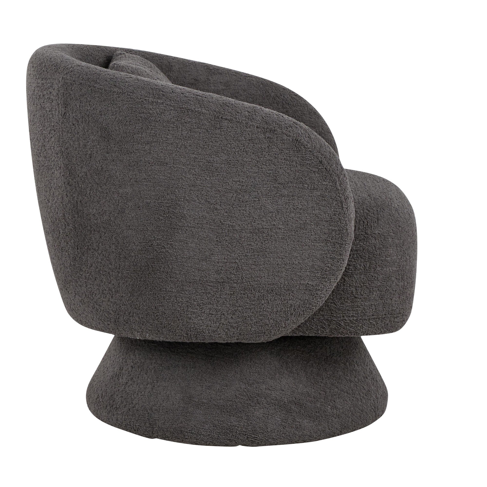 Zara Upholstered Swivel Accent Chair With Pillow - Steel Grey Fabric