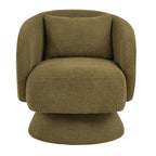 Zara Upholstered Swivel Accent Chair With Pillow - Green Fabric