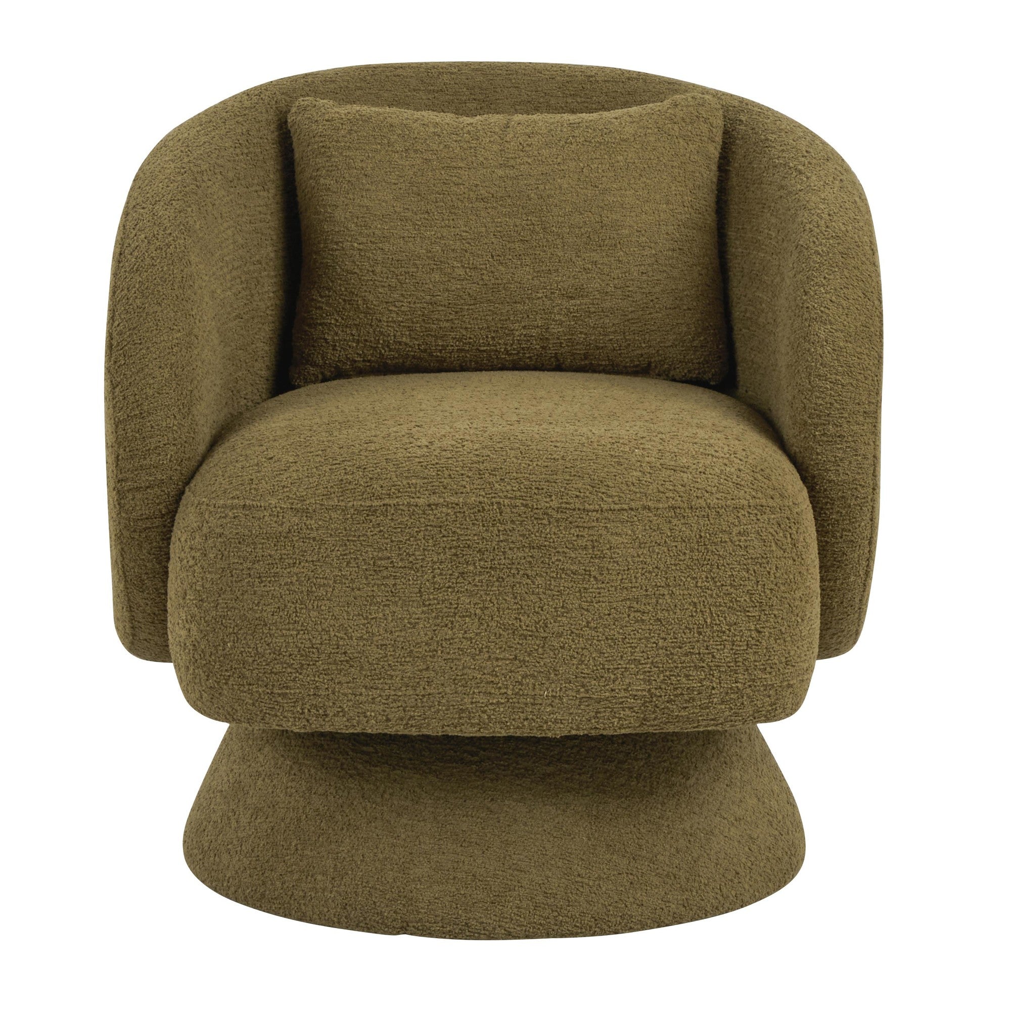 Zara Upholstered Swivel Accent Chair With Pillow - Green Fabric