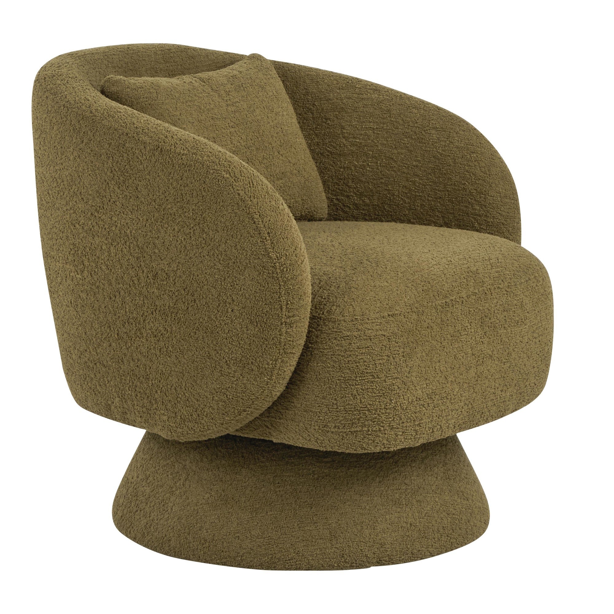 Zara Upholstered Swivel Accent Chair With Pillow - Green Fabric