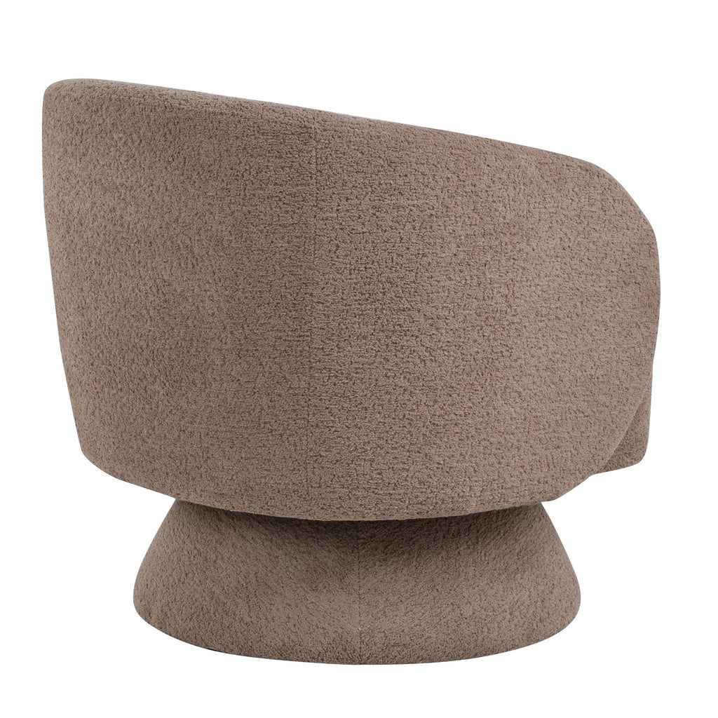 Zara Upholstered Swivel Accent Chair With Pillow - Taupe Fabric
