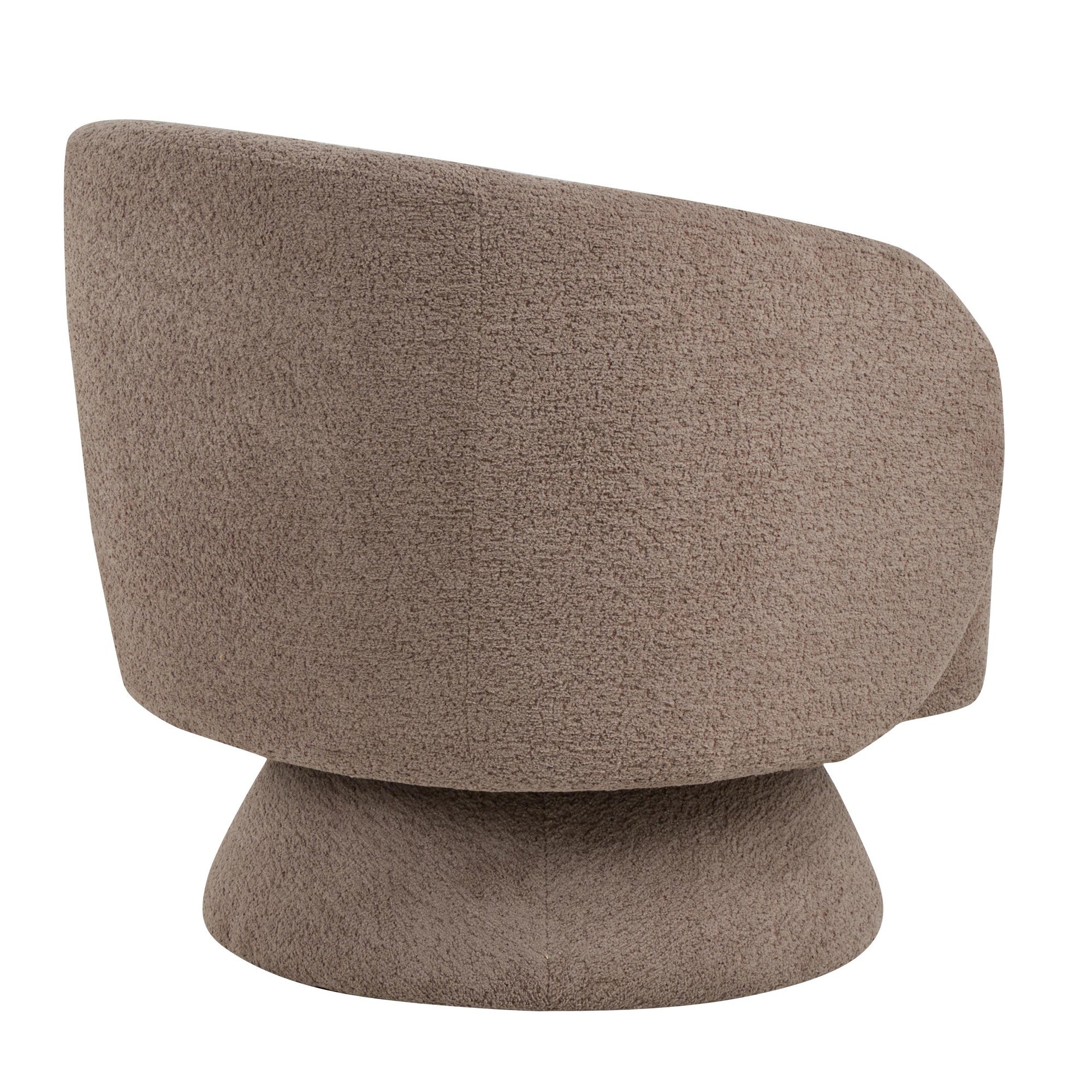 Zara Upholstered Swivel Accent Chair With Pillow - Taupe Fabric