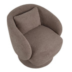 Zara Upholstered Swivel Accent Chair With Pillow - Taupe Fabric