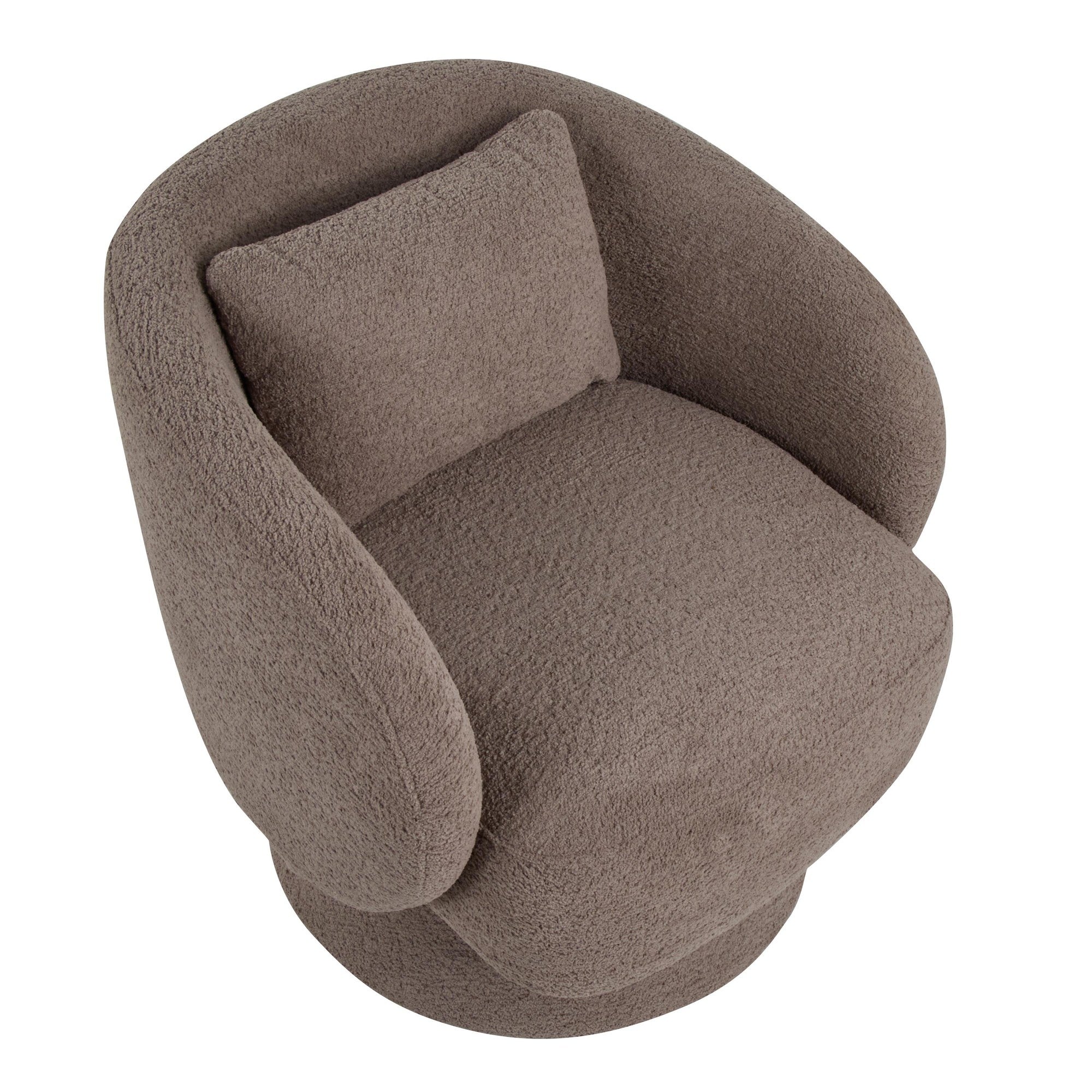 Zara Upholstered Swivel Accent Chair With Pillow - Taupe Fabric