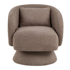 Zara Upholstered Swivel Accent Chair With Pillow - Taupe Fabric