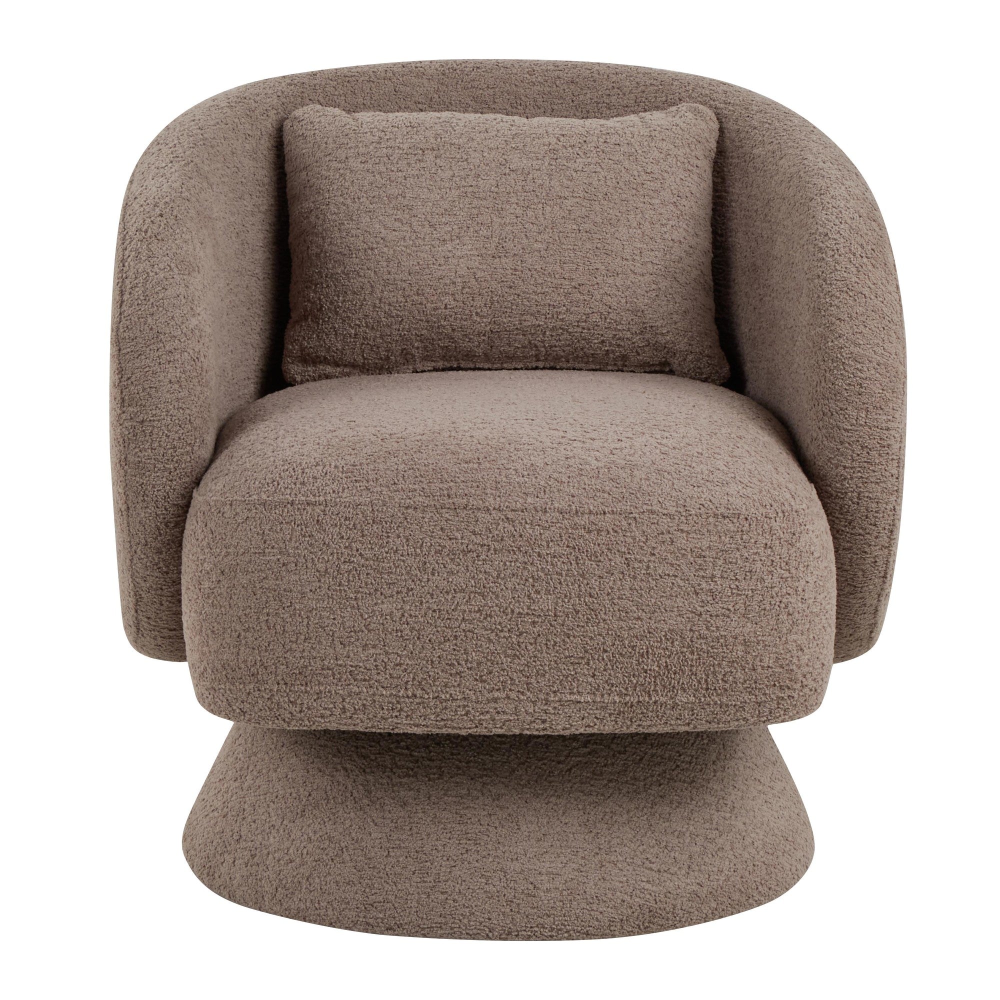 Zara Upholstered Swivel Accent Chair With Pillow - Taupe Fabric