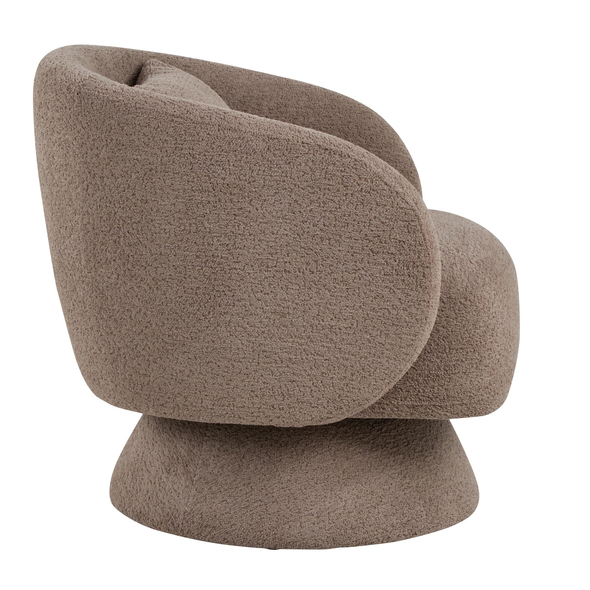 Zara Upholstered Swivel Accent Chair With Pillow - Taupe Fabric